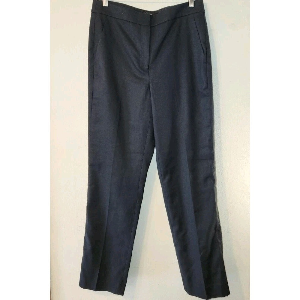 J Crew Kate Pant Straight Leg Linen Blend Stretch Black Size 6 Tall 30 Inseam